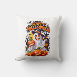 ハロウィンにぴったりなかわいいお化け猫のデザイン クッション