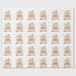 ハロウィンにぴったりなかわいい子犬 ラッピングペーパー