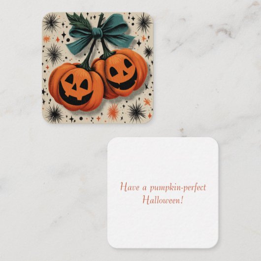 ハロウィンにぴったりなカボチャのカード!| かわいいカボチャ ノートカード (正面/裏面)