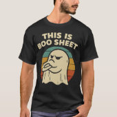 ハロウィンにぴったりなレトロな幽霊デザイン「This is Boo Sheet」 Tシャツ (正面)