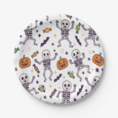 ハロウィンにぴったりな不気味なスケルトンの雰囲気 ペーパープレート (正面)