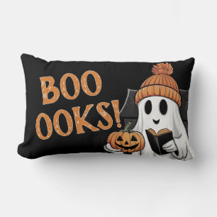 ハロウィンにぴったりな本好きのための面白い引用句の幽霊 ランバークッション