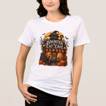 ハロウィンにぴったりな猫カフェTシャツ 黒猫
