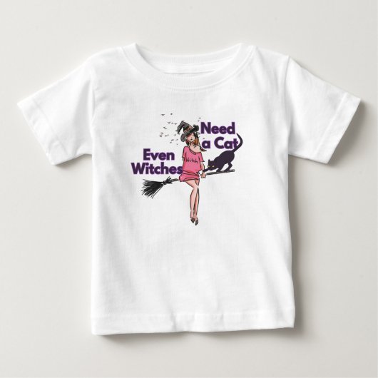 ハロウィンにぴったりな魔法使いTシャツ 赤ちゃん用 ベビーTシャツ (正面)
