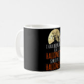 ハロウィンにぴったりな黒猫と枯れ木 コーヒーマグカップ (正面左)