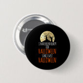 ハロウィンにぴったりな黒猫と枯れ木 缶バッジ (正面&裏面)