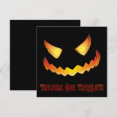ハロウィンにぴったりのかぼちゃの顔２ 招待状 (正面/裏面)