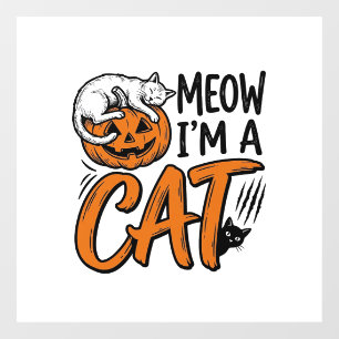 ハロウィンにぴったり猫のかぼちゃのタイポグラフィTシャツデザイン ウィンドウサイン