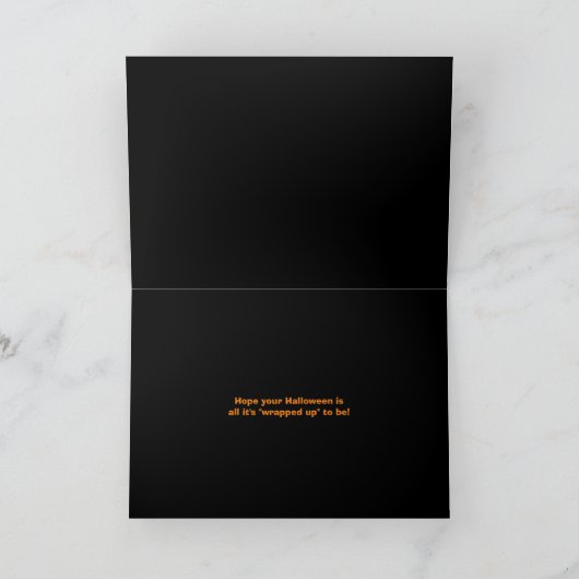 ハロウィンにぴったり！ミイラのユーモア シーズンカード (内部)