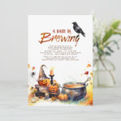 ハロウィンにぴったり！赤ちゃんが生まれる ベイビー・イズ・ブリューイング 招待状 (スタンド正面)