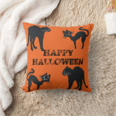 ハロウィンにぴったり 黒猫のクッション クッション (ブランケット)