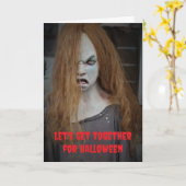 ハロウィンにみんなで集まろう。 カード (黄色い花)