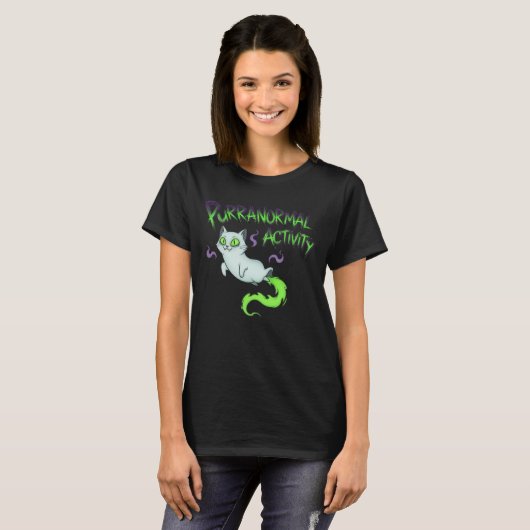 ハロウィンにゃんこのオカルト Tシャツ (正面フル)