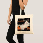 ハロウィンにゃんこ 三毛猫 トートバッグ (正面(商品))