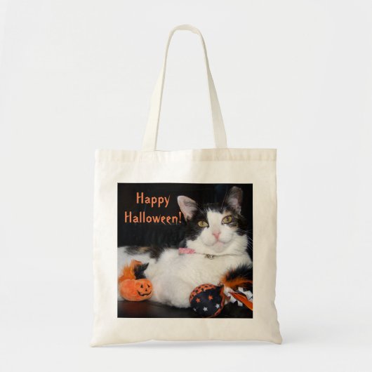 ハロウィンにゃんこ 三毛猫 トートバッグ (正面)