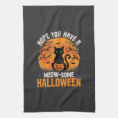 ハロウィンにゃんこ 黒猫 キッチンタオル (縦)