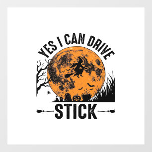 ハロウィンにオバケが運転するステッカー付ヴィンテージ風Tシャツ デ ウィンドウサイン