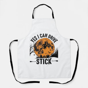 ハロウィンにオバケが運転するステッカー付ヴィンテージ風Tシャツ デ エプロン