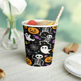 ハロウィンにキュートでクリーピーなスケルトン 紙コップ