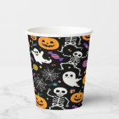 ハロウィンにキュートでクリーピーなスケルトン 紙コップ (正面)