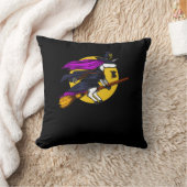 ハロウィンに乗る魔法のユニコーンの魔女 クッション (ブランケット)