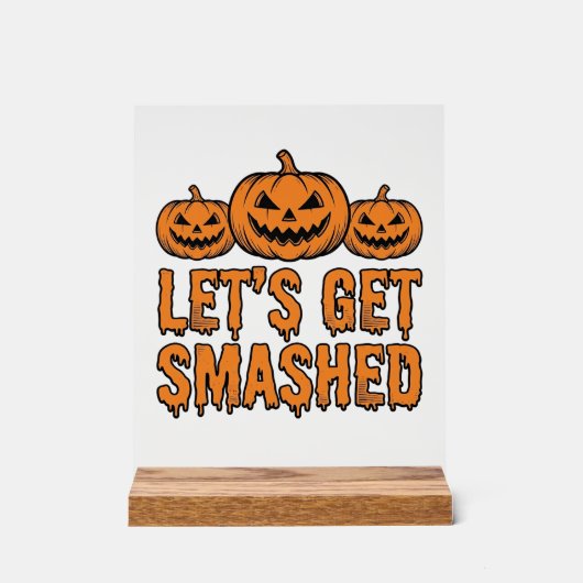 ハロウィンに乾杯！パンプキン アクリルサイン (正面)