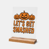 ハロウィンに乾杯！パンプキン アクリルサイン (傾斜)