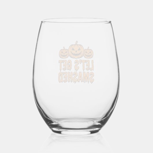 ハロウィンに乾杯!パンプキン ステムなしワイングラス (正面)