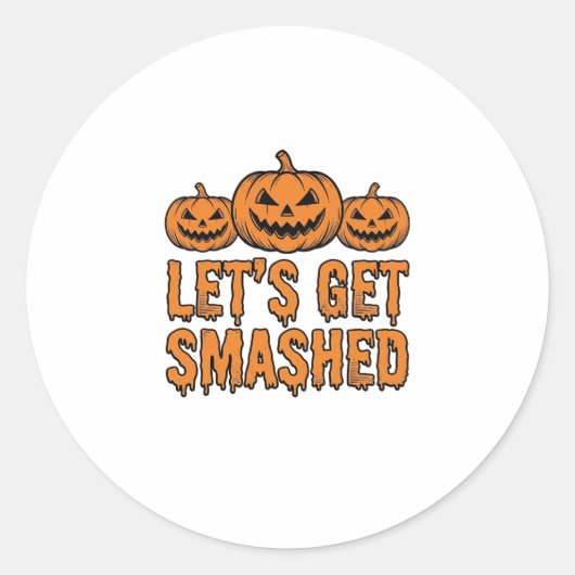 ハロウィンに乾杯!パンプキン ラウンドシール (正面)