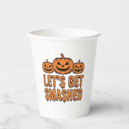 ハロウィンに乾杯！パンプキン 紙コップ (正面)