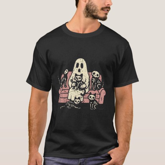 ハロウィンに人々が気持ち悪いから猫 Tシャツ (正面)