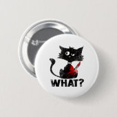 ハロウィンに包丁を持った殺人黒猫 缶バッジ (正面&裏面)