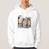 ハロウィンに墓石の後ろに隠れるカボチャたち パーカ (正面)