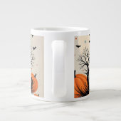 ハロウィンに帽子をかぶった黒猫たち3匹 ジャンボコーヒーマグカップ (裏面)