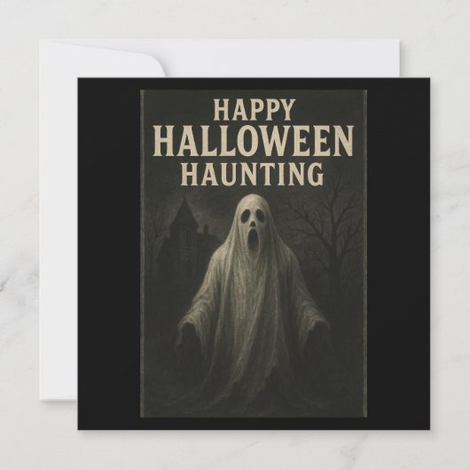 ハロウィンに幽霊が出る - おばけの招待状カード 招待状 (正面)