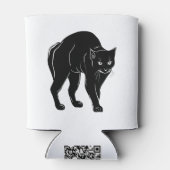 ハロウィンに徘徊する黒猫のシルエットイラスト 缶クーラー (裏面)