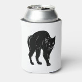 ハロウィンに徘徊する黒猫のシルエットイラスト 缶クーラー (缶裏面)