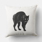 ハロウィンに徘徊する黒猫のシルエット描画 アウトドアクッション (裏面)