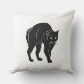 ハロウィンに徘徊する黒猫のシルエット描画 アウトドアクッション (正面)