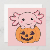 ハロウィンに最適なカボチャのウーパールーバーたち - 愛らしい動物たち 招待状 (正面/裏面)