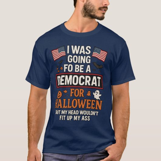 ハロウィンに民主党員になりたかった Tシャツ (正面)