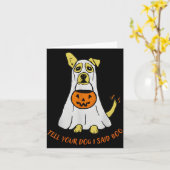 ハロウィンに犬に「ブー」と言われたよ カード (黄色い花)