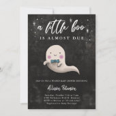 ハロウィンに男の子のベイビーシャワーのためのリトルブー 招待状 (正面)