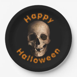 ハロウィンに腐敗したドクロ ペーパープレート