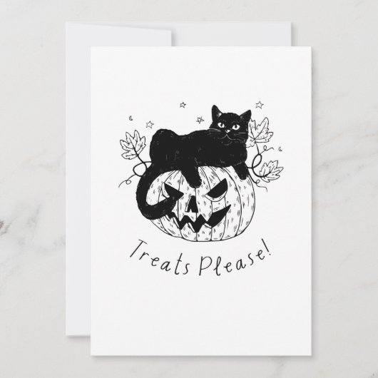 ハロウィンに走る秋の猫 招待状 (正面)