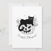 ハロウィンに走る秋の猫 招待状 (裏面)