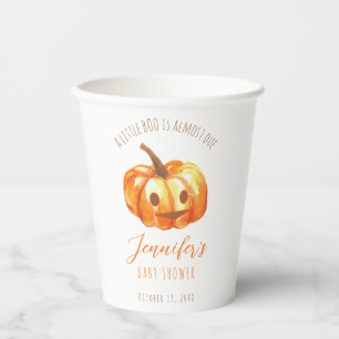 ハロウィンに近い秋のベビーシャワーのための小さなブー ハロウィンベイビーシャワーのためのパンプキンス 紙コップ