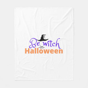ハロウィンに魔女になるTシャツ フリースブランケット