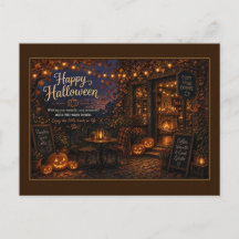 ハロウィンのあったかコーヒーショップ ポストカード