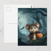 ハロウィンのいたずらっ子ネズミ ポストカード (正面/裏面)